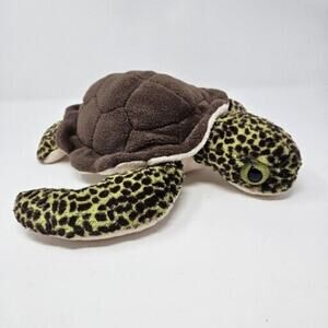 Sea Turtle Wild Republic Realistic Green Brown 2017 Plush 13in Stuffed Animal